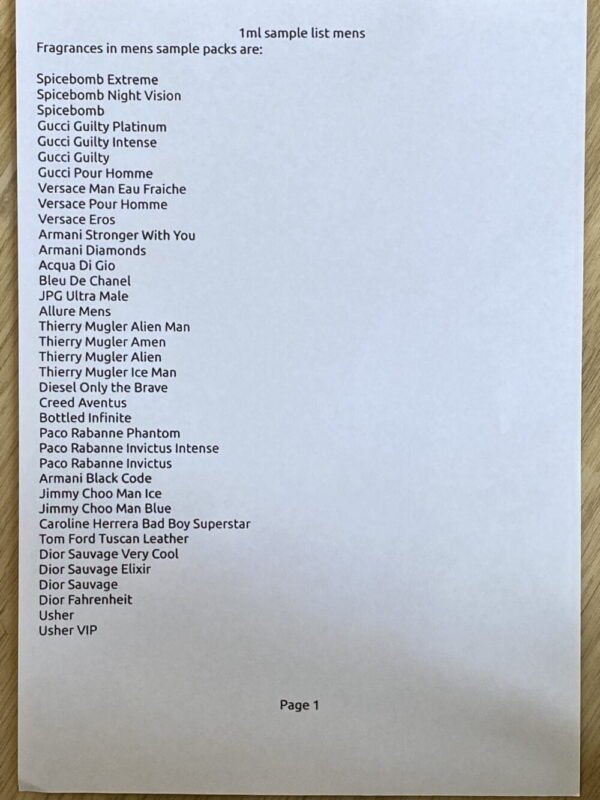 Mens and Womens Duplicate sample packs 2ML!! - Image 7